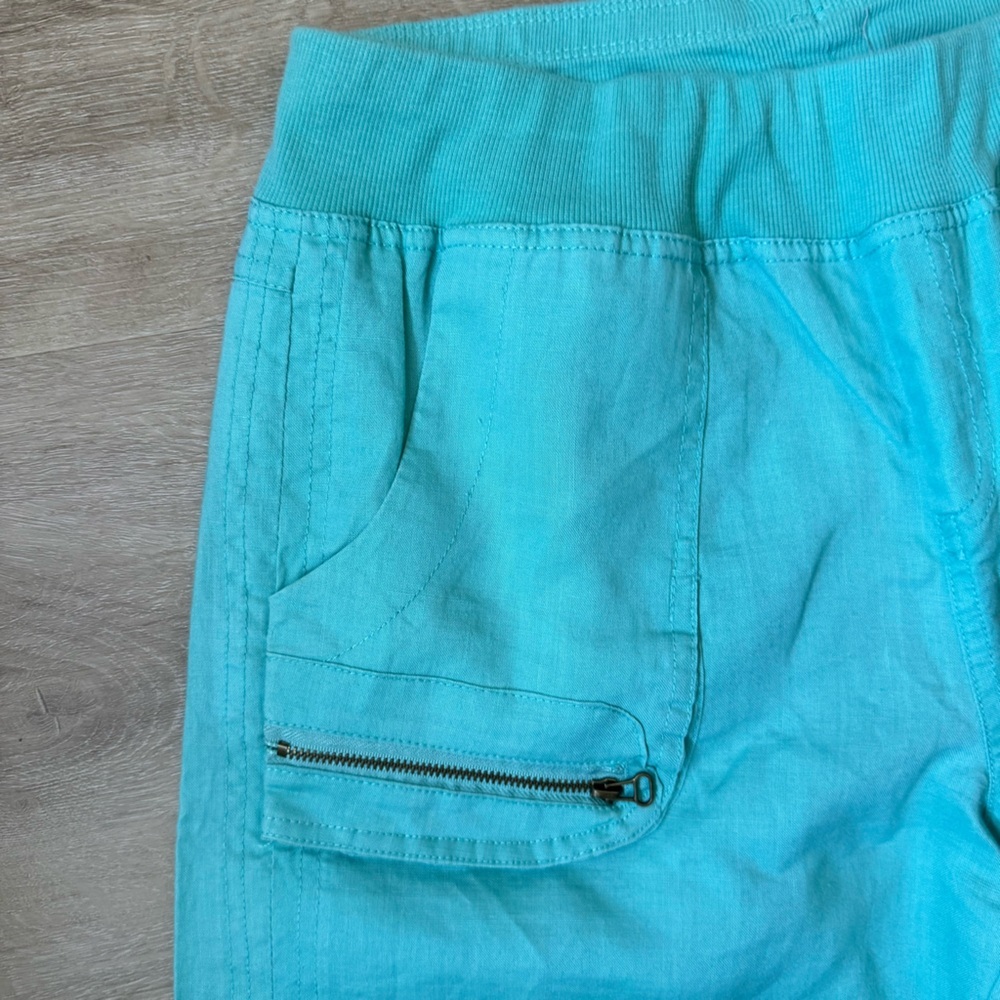 Soft Surroundings Teal Turquoise Straight Leg Cargo PullOn Pants SZ M - Picture 5 of 10